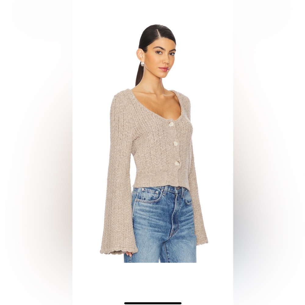 Nation LTD Beige Button-Front Ribbed Cardigan - Picture 4 of 4
